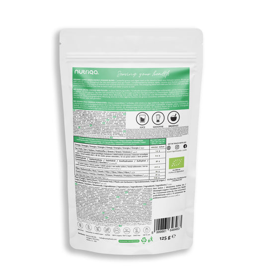 Organic Super Green Energy Powder Blend 125 g